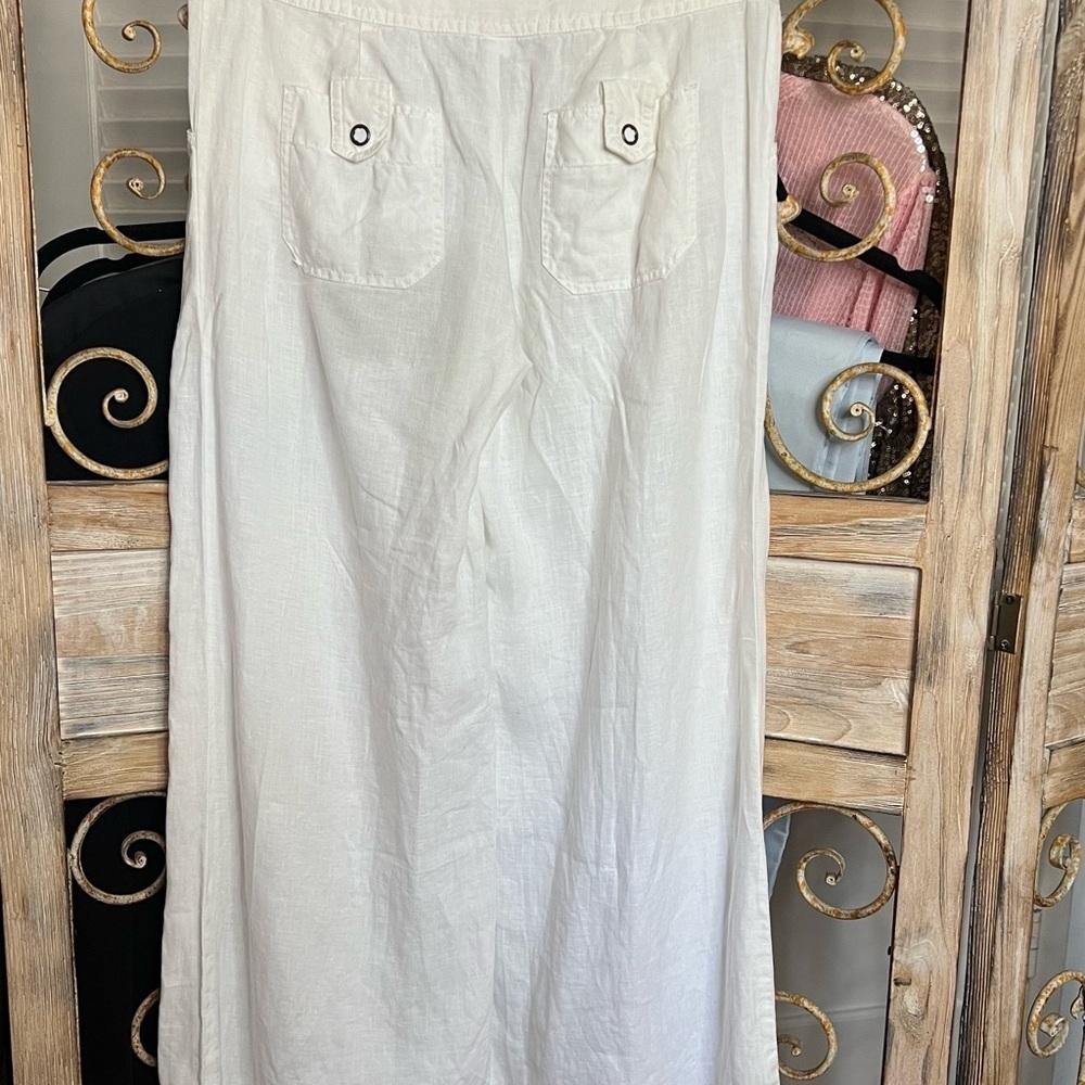 Linen SZ 6, London Jean Stark White Wide Leg Trousers. - Picture 4 of 11